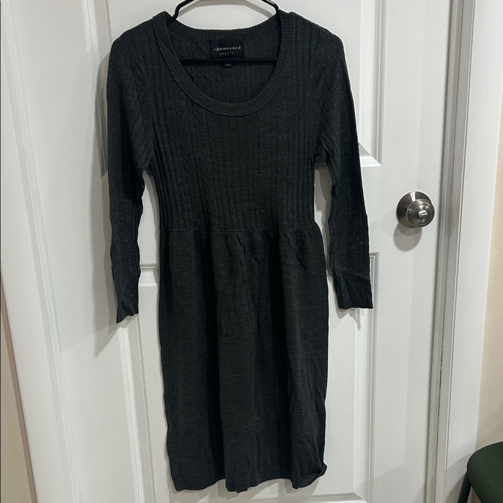 Connected Apparel Dark Gray Long Sleeve Dress